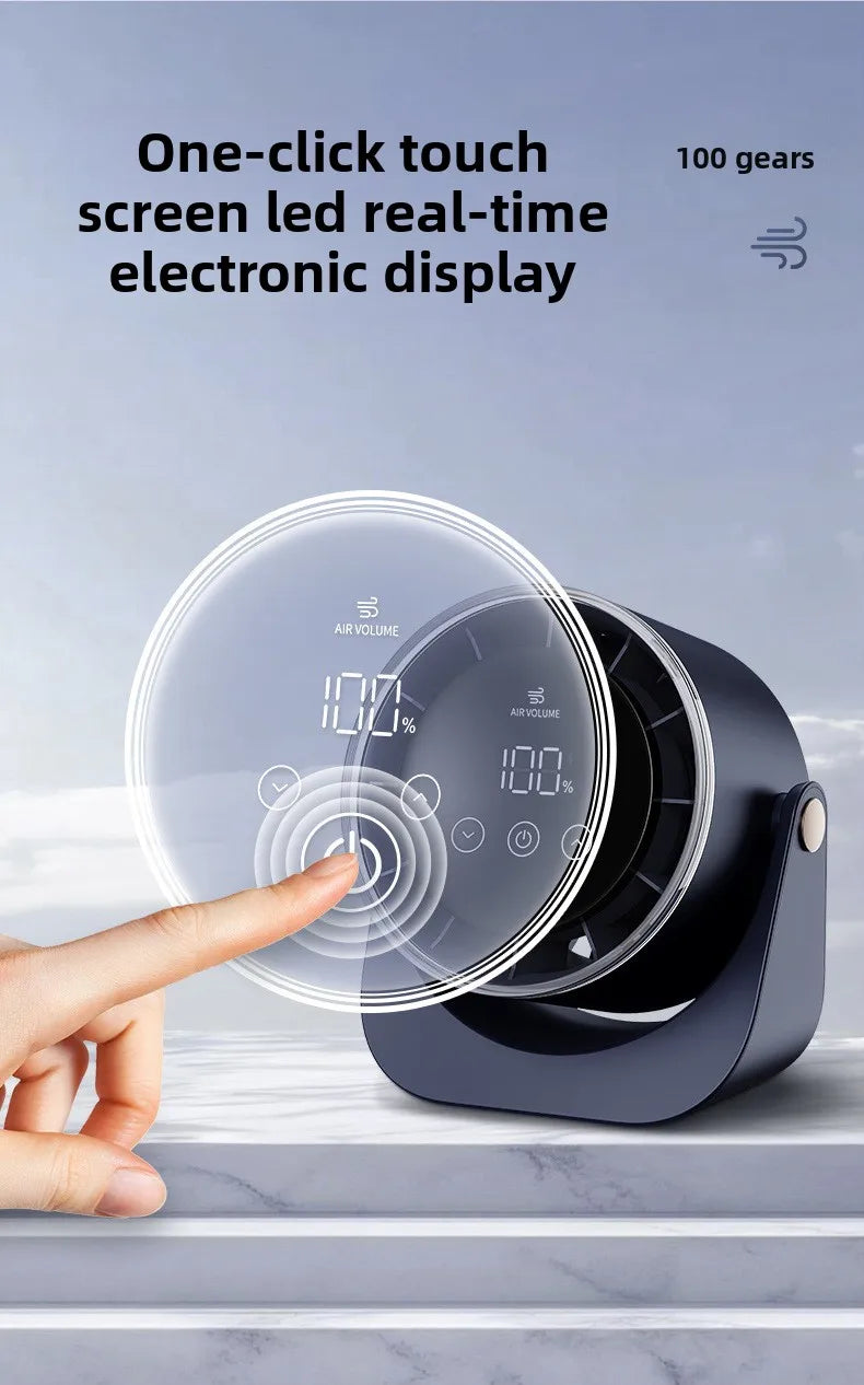 USB Rechargeable Mini Desk Fan Silent Office Home Hanging Wall Standing Long Battery Life