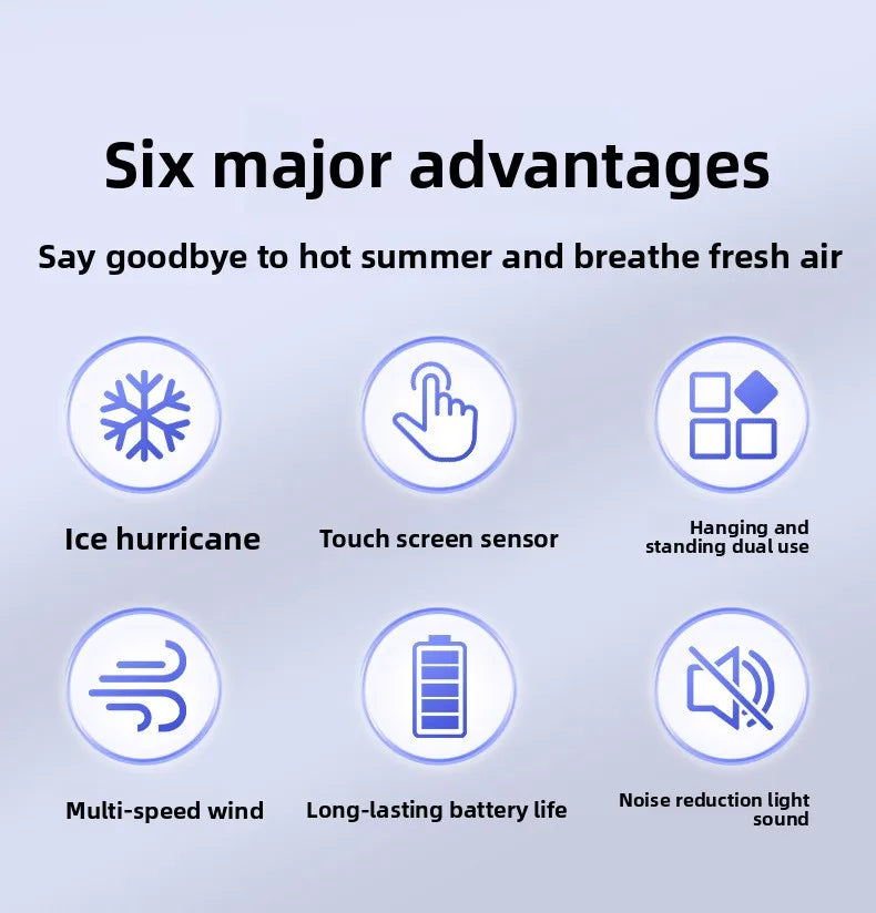 USB Rechargeable Mini Desk Fan Silent Office Home Hanging Wall Standing Long Battery Life