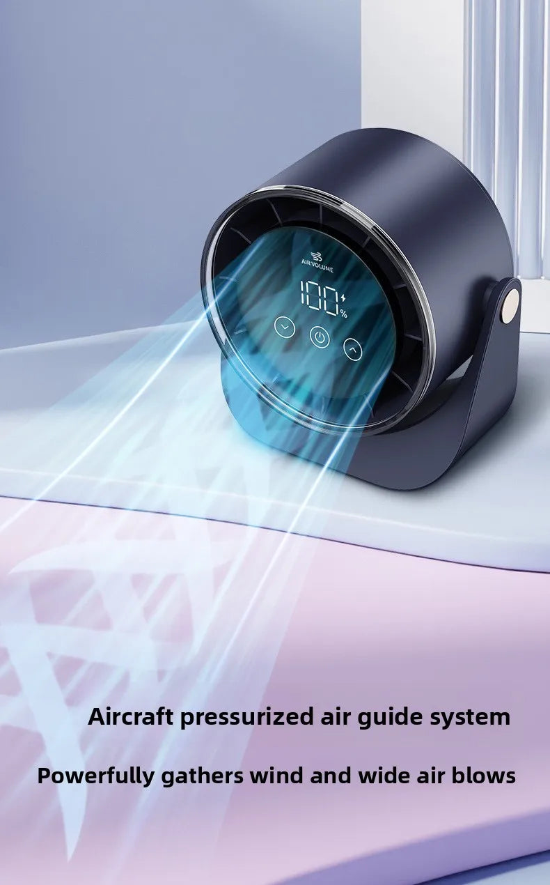 USB Rechargeable Mini Desk Fan Silent Office Home Hanging Wall Standing Long Battery Life