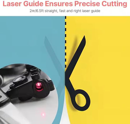 Instantly perfect cuts with smart laser scissors! Professional, ergonomic, and laser-guided for effortless straight cutting. The ideal tool for crafts, sewing, DIY, and gift-giving, with professional precision in every cut.