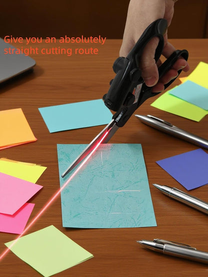 Instantly perfect cuts with smart laser scissors! Professional, ergonomic, and laser-guided for effortless straight cutting. The ideal tool for crafts, sewing, DIY, and gift-giving, with professional precision in every cut.