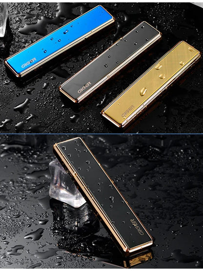 Internet Celebrity Explosion Metal USB Rechargeable Tungsten Lighter Portable Windproof Cigarette Lighter Men's Gift Gadget
