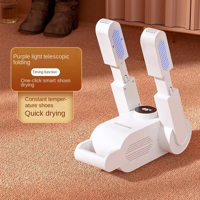 360° Smart Shoe Dryer, eliminates moisture, bacteria and odors in minutes.