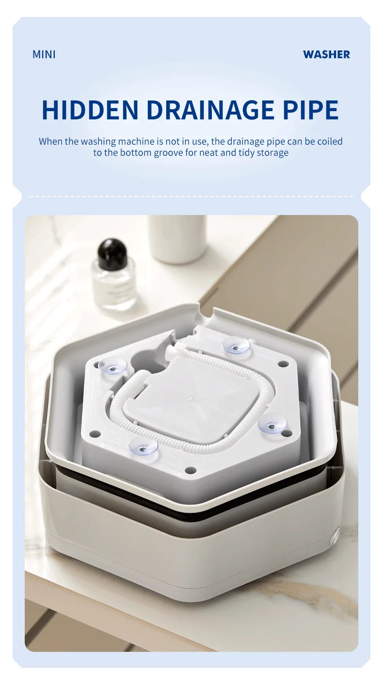 Compact, powerful, foldable, and ready-for-anything mini washing machine, 2-in-1 portable washing machine.