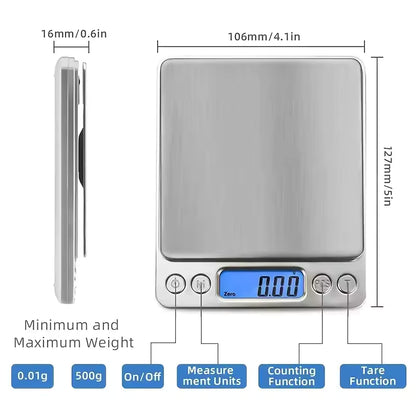 Mini Digital Scale, Professional Precision, Perfect Measurement in Seconds, perfect for weighing food or jewelry.