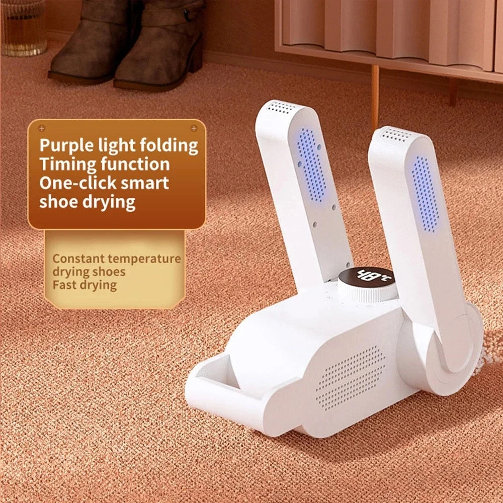 360° Smart Shoe Dryer, eliminates moisture, bacteria and odors in minutes.