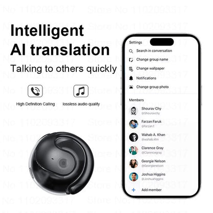 AI Real-time Language Translation Earphone Bluetooth TWS Smart Instant Scan Translator Device Wireless Headphone EarHook Earbuds