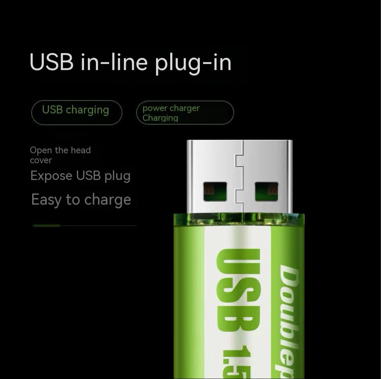 usb rechargeable battery set AA 1.5V 1400mwh constant voltage fast charging lithium battery