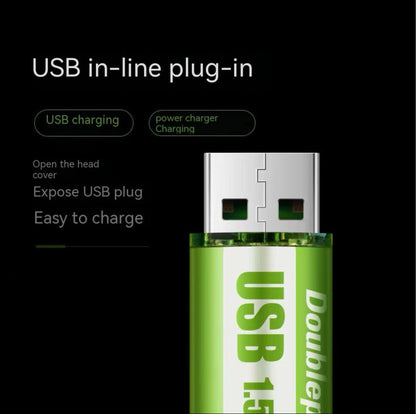 usb rechargeable battery set AA 1.5V 1400mwh constant voltage fast charging lithium battery