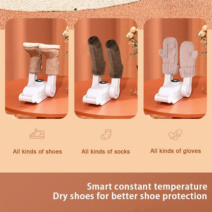 360° Smart Shoe Dryer, eliminates moisture, bacteria and odors in minutes.