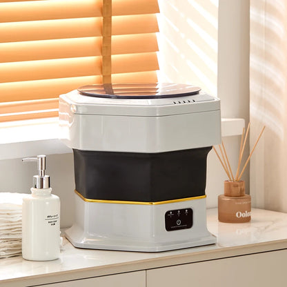 Compact, powerful, foldable, and ready-for-anything mini washing machine, 2-in-1 portable washing machine.