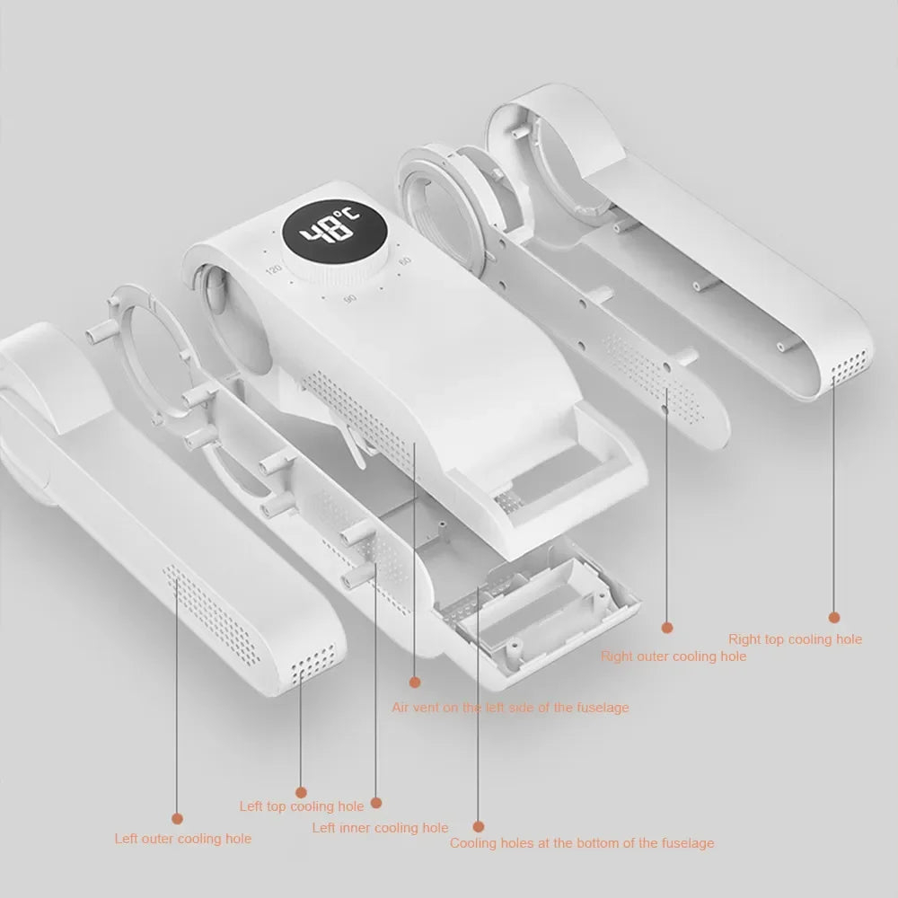 360° Smart Shoe Dryer, eliminates moisture, bacteria and odors in minutes.