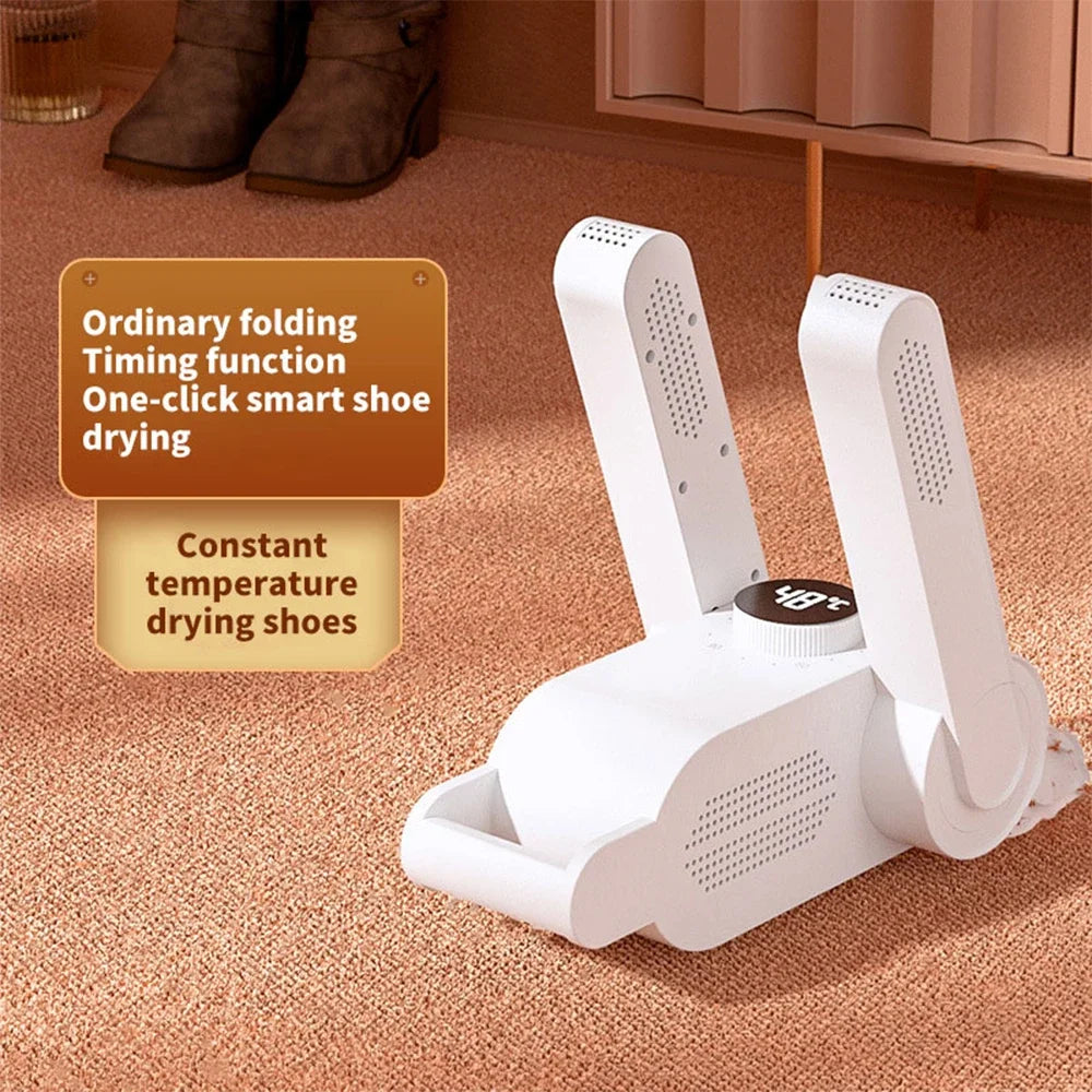 360° Smart Shoe Dryer, eliminates moisture, bacteria and odors in minutes.