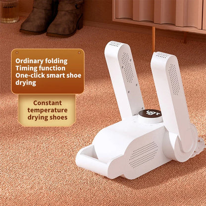 360° Smart Shoe Dryer, eliminates moisture, bacteria and odors in minutes.